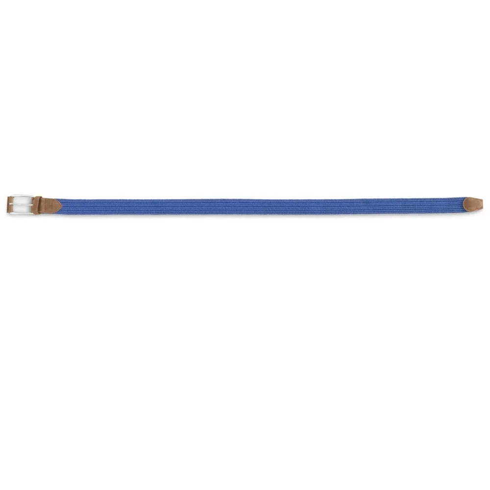 NEW JOHNNIE-O MENS LAGUNA BLUE WAXED COTTON STRETCH BELT GOLF SZ S